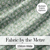 Delicate Snowdrop Flowers on Soft Sage Green Background Seamless Pattern Digital Print Fabric by the Metre UK Sewing Quilting Textile