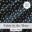 Minimal Snowdrop Floral Pattern on Dark Blue Background Seamless Design Digital Print Fabric by the Metre UK Sewing Quilting Textile