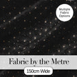 Elegant Gold Spider Web Pattern on Black Background Seamless Night Design Digital Print Fabric by the Metre UK Sewing Quilting Textile