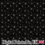 Elegant Gold Spider Web Pattern on Black Background Seamless Night Design Digital Print Fabric by the Metre UK Sewing Quilting Textile
