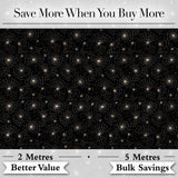 Elegant Gold Spider Web Pattern on Black Background Seamless Night Design Digital Print Fabric by the Metre UK Sewing Quilting Textile