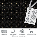 Elegant Gold Spider Web Pattern on Black Background Seamless Night Design Digital Print Fabric by the Metre UK Sewing Quilting Textile