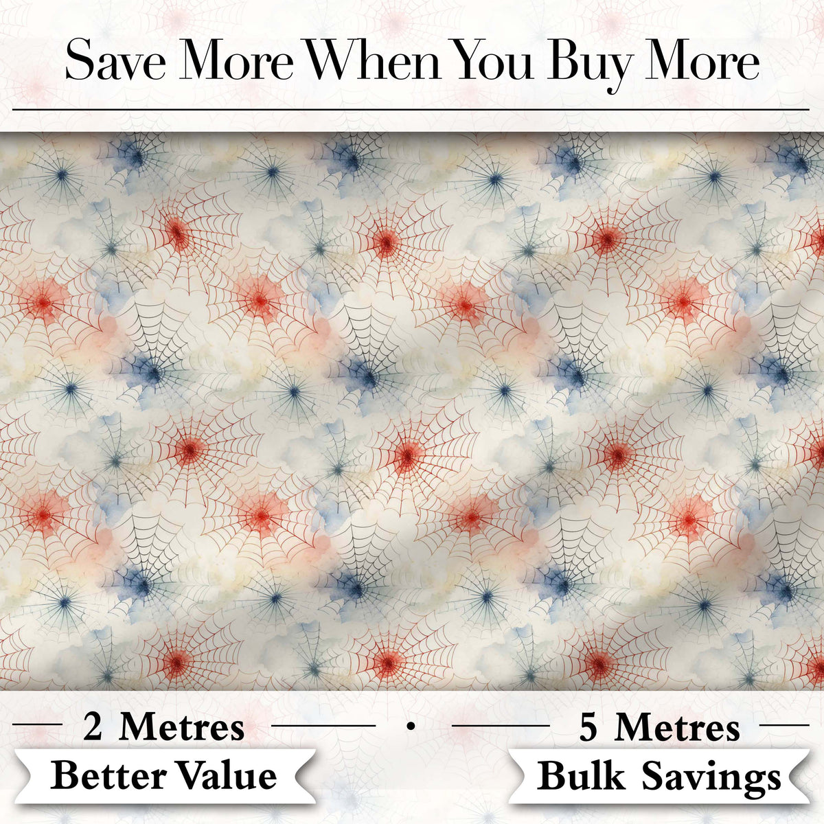 Colorful Spider Web Pattern with Red and Blue Accents Seamless Artistic Design Digital Print Fabric by the Metre UK Sewing Quilting Textile