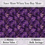 Rich Purple Feather Swirl Abstract Floral Seamless Pattern Digital Print Fabric by the Metre UK Sewing Quilting Textile