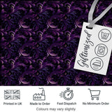 Dark Purple Ornamental Swirl Pattern with Luxurious Texture Seamless Design Digital Print Fabric by the Metre UK Sewing Quilting Textile