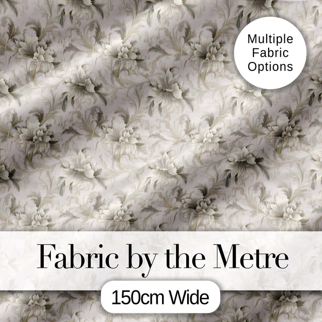 Elegant Beige Floral Vintage Seamless Pattern Digital Print Fabric by the Metre UK Sewing Quilting Textile