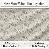 Elegant Beige Floral Vintage Seamless Pattern Digital Print Fabric by the Metre UK Sewing Quilting Textile