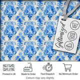 Watercolor Blue Damask Artistic Seamless Pattern Digital Print Fabric by the Metre UK Sewing Quilting Textile