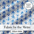 Elegant Blue Damask Symmetrical Floral Seamless Pattern Digital Print Fabric by the Metre UK Sewing Quilting Textile