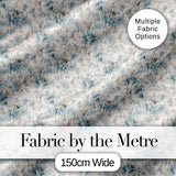 Soft Blue Beige Floral Vintage Seamless Pattern Digital Print Fabric by the Metre UK Sewing Quilting Textile