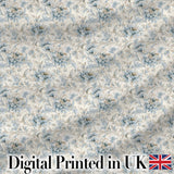 Soft Blue Beige Floral Vintage Seamless Pattern Digital Print Fabric by the Metre UK Sewing Quilting Textile