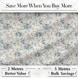 Soft Blue Beige Floral Vintage Seamless Pattern Digital Print Fabric by the Metre UK Sewing Quilting Textile