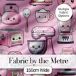 Cute Kawaii Pink Kitchen Appliances  Blush Pink Background Seamless Pattern Digital Print Fabric by the Metre UK Sewing Quilting Textile