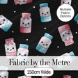 Cute Kawaii Sweet Sugar Jars with Bows Black Background Seamless Pattern Digital Print Fabric by the Metre UK Sewing Quilting Textile