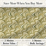 Vintage Olive Cream Swirl Marble Texture Seamless Pattern Digital Print Fabric by the Metre UK Sewing Quilting Textile