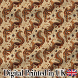 Vintage Warm Brown Paisley Floral Seamless Pattern Digital Print Fabric by the Metre UK Sewing Quilting Textile
