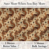 Vintage Warm Brown Paisley Floral Seamless Pattern Digital Print Fabric by the Metre UK Sewing Quilting Textile