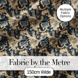 Luxury Navy Gold Floral Paisley Seamless Pattern Digital Print Fabric by the Metre UK Sewing Quilting Textile