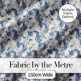 Soft Blue Vintage Floral Paisley Seamless Pattern Digital Print Fabric by the Metre UK Sewing Quilting Textile