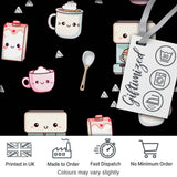 Cute Kawaii Coffee Kitchen Appliances Seamless Pattern Digital Print Fabric by the Metre UK Sewing Quilting Textile