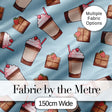 Cute Chocolate Milkshake Strawberry Sweet Drink Seamless Pattern Digital Print Fabric by the Metre UK Sewing Quilting Textile