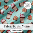 Cute Chocolate Milkshake Mint Background Sweet Drink Seamless Pattern Digital Print Fabric by the Metre UK Sewing Quilting Textile