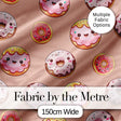 Cute Kawaii Donuts Peach Background Sweet Dessert Seamless Pattern Digital Print Fabric by the Metre UK Sewing Quilting Textile