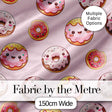 Cute Kawaii Donuts Soft Pink Background Sweet Dessert Seamless Pattern Digital Print Fabric by the Metre UK Sewing Quilting Textile