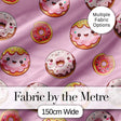 Cute Kawaii Donuts Pink Background Sweet Dessert Seamless Pattern Digital Print Fabric by the Metre UK Sewing Quilting Textile