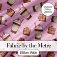 Cute Chocolate Strawberry Milkshake Blush Pink Background Seamless Pattern Digital Print Fabric by the Metre UK Sewing Quilting Textile