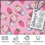 Strawberry Cupcakes and Sweet Treats on Soft Pink Background Seamless Pattern Digital Print Fabric by the Metre UK Sewing Quilting Textile