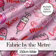 Valentines Love Hearts Gifts Candy Syringe Pink Background Seamless Pattern Digital Print Fabric by the Metre UK Sewing Quilting Textile