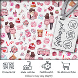 Cute Valentines Couple Love  Gifts Hearts Grey Background Seamless Pattern Digital Print Fabric by the Metre UK Sewing Quilting Textile