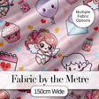 Cute Cupid Angels Hearts Sweets Pink Background Seamless Pattern Digital Print Fabric by the Metre UK Sewing Quilting Textile