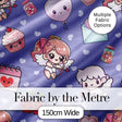 Cute Cupid Angels Hearts Sweets Violet Seamless Pattern Digital Print Fabric by the Metre UK Sewing Quilting Textile