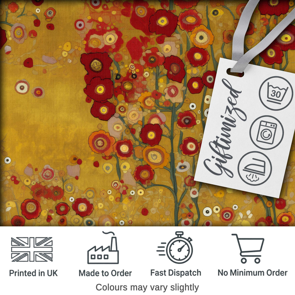 Abstract Circular Floral Yellow Artistic Modern Seamless Pattern Digital Print Fabric by the Metre UK Sewing Quilting Textile