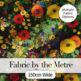 Colorful Modern Floral Pattern Bright Leaves Artistic Seamless Textile Design Digital Print Fabric by the Metre UK Sewing Quilting Textile