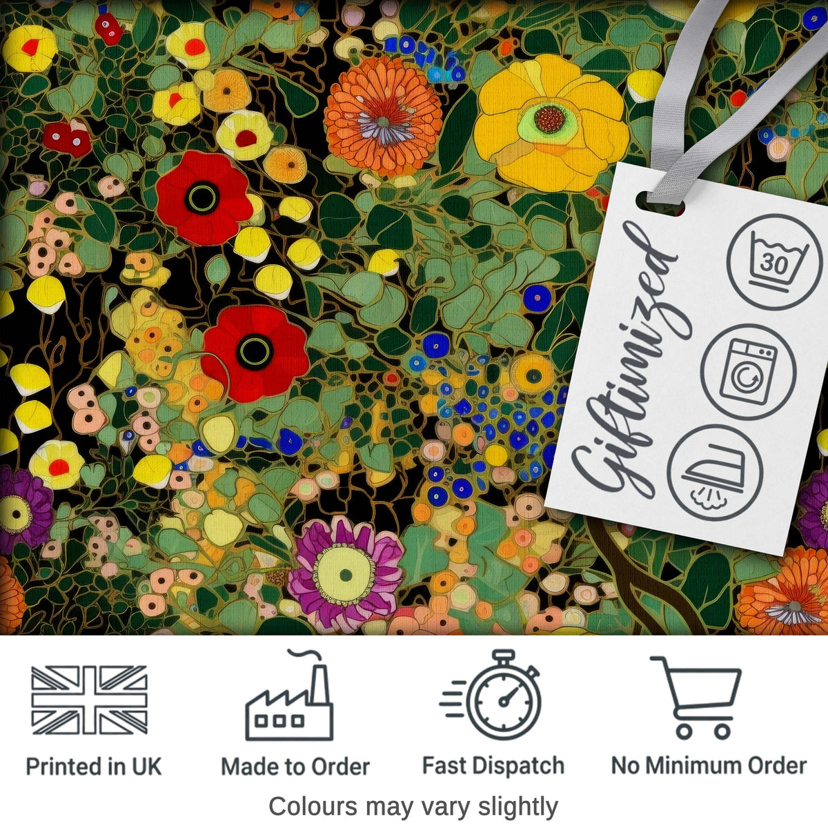 Colorful Modern Floral Pattern Bright Leaves Artistic Seamless Textile Design Digital Print Fabric by the Metre UK Sewing Quilting Textile