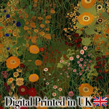 Lush Green Floral Garden Detailed Leaves Blossoms Seamless Pattern Design Digital Print Fabric by the Metre UK Sewing Quilting Textile