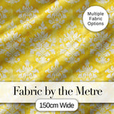 Yellow Watercolor Damask Classic Elegant Seamless Pattern Digital Print Fabric by the Metre UK Sewing Quilting Textile