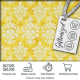Yellow Watercolor Damask Classic Elegant Seamless Pattern Digital Print Fabric by the Metre UK Sewing Quilting Textile