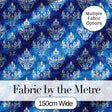 Blue Vintage Damask Floral Classic Seamless Pattern Digital Print Fabric by the Metre UK Sewing Quilting Textile