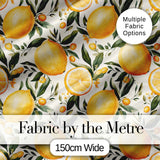 Lemon Citrus Botanical Light Background Seamless Pattern Digital Print Fabric by the Metre UK Sewing Quilting Textile