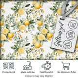 Watercolor Lemon Citrus Leaves Seamless Pattern Botanical Summer Fruit Design Digital Print Fabric by the Metre UK Sewing Quilting Textile