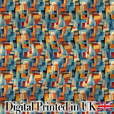 Abstract  Geometric Shapes Colorful Mid Century Seamless Pattern Design Digital Print Fabric by the Metre UK Sewing Quilting Textile
