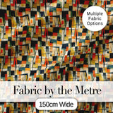 Stylish  Geometric Blocks Bold Seamless Pattern Modern Design Digital Print Fabric by the Metre UK Sewing Quilting Textile