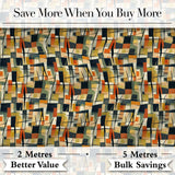 Stylish  Geometric Blocks Bold Seamless Pattern Modern Design Digital Print Fabric by the Metre UK Sewing Quilting Textile