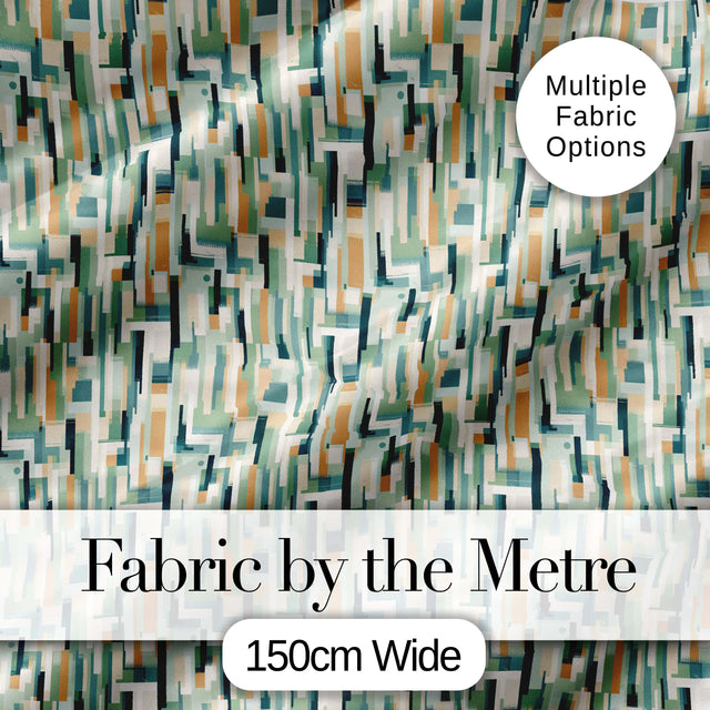 Geometric Abstract Mosaic Color Blocks Artistic Seamless Pattern Design Digital Print Fabric by the Metre UK Sewing Quilting Textile