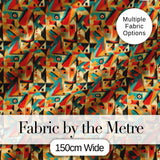 Vintage Inspired Abstract Shapes Scribble Texture Seamless Pattern Digital Print Fabric by the Metre UK Sewing Quilting Textile