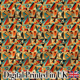 Vintage Inspired Abstract Shapes Scribble Texture Seamless Pattern Digital Print Fabric by the Metre UK Sewing Quilting Textile